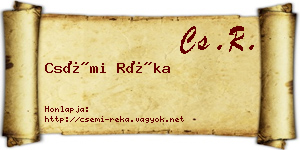 Csémi Réka névjegykártya